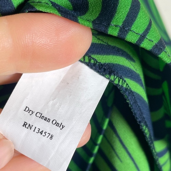 VINEYARD VINES Green Navy Blue SILK 3/4 Sleeve Floral Peasant Blouse Women’s M - Picture 4 of 10